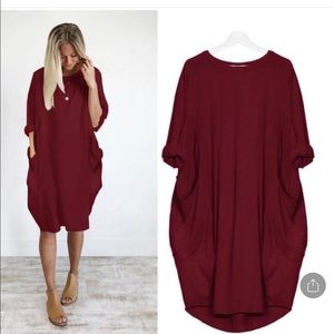 Autumn Long Sleeve A Line Dress with Pockets